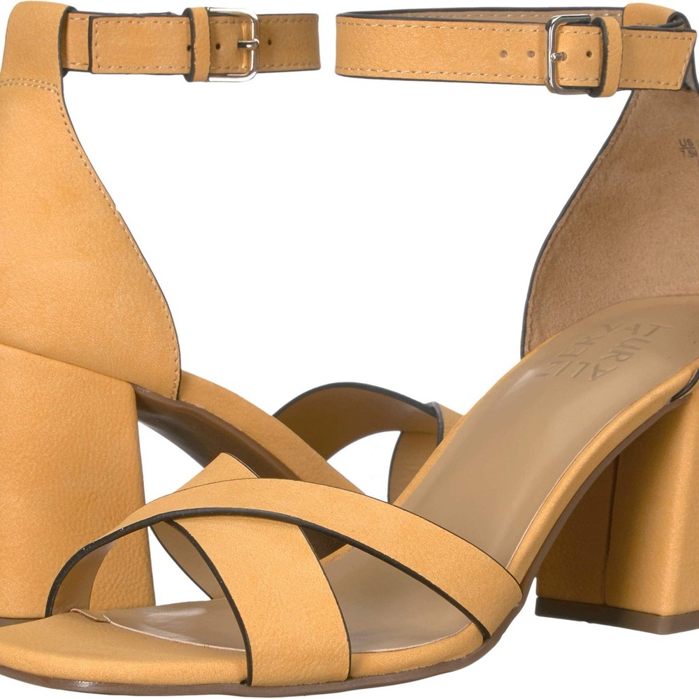 Naturalizer Women’s Maggie Faux Leather Ankle Strap Dress Sandals